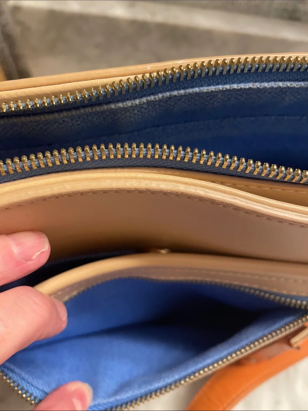 Spartina 449 Navy, Tan & Orange Geometric Crossbody
